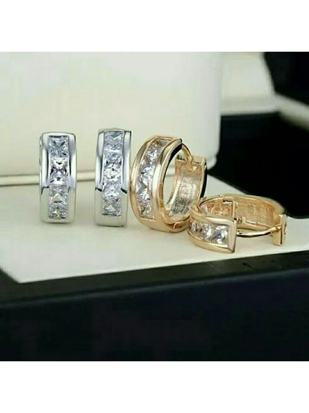 💋RHINESTONE GOLD HOOPS!!! - Picture 6 of 9